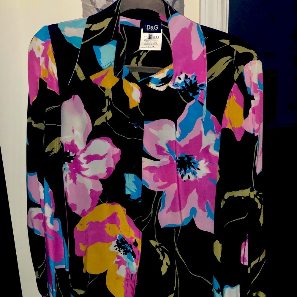 Dolce & Gabbana rich colored floral blouse